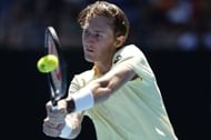 Sebastian Korda in action at the 2023 Australian Open